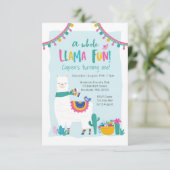 Cactus amusant Cute Llama Invitation d'anniversair (Debout devant)
