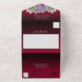 Cactus and Butterfly Elegant Quinceanera red All I All In One Uitnodiging (Buitenkant)