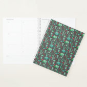 cactus and ladybutern pattern - black background (Devant avec enveloppe)