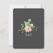 Cactus and Succulent Boho Wedding RSVP Kaartje (Achterkant)