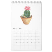 Cactus ans succulents in waterverf kalender (Feb 2026)