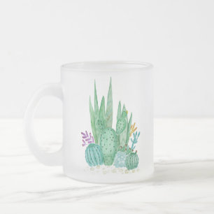 Cactus, aquarel matglas koffiemok