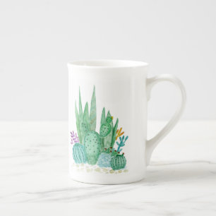 Cactus, aquarel porselein kop