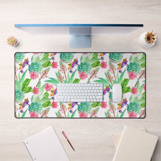 Cactus aquarelle brillante et Motif succulent (Bureau 1)