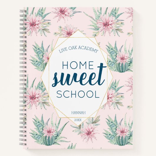 Cactus Aquarelle Homeschool Carnet Journal (Devant)