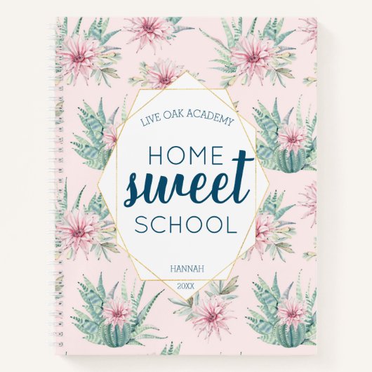 Cactus Aquarelle Homeschool Carnet Journal (Devant)