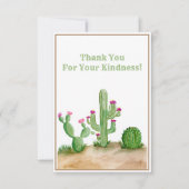 Cactus Aquarelle Merci Dans Le Désert (Devant)