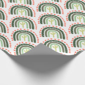 Cactus Artisan Regenboog Sinaasappel Groen Modern Cadeaupapier (Hoek)