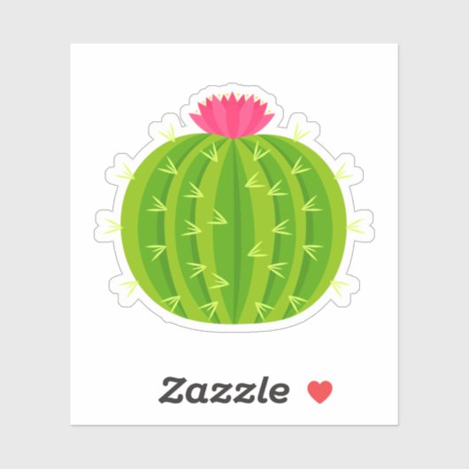 Cactus avec fleur Stickers Vinyle coupé (Feuille)