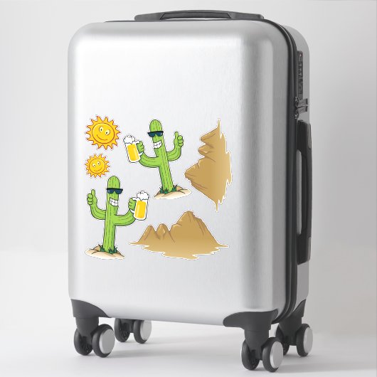 Cactus avec Sticker Bière (Sur valise)