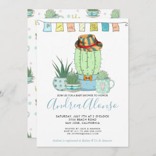 Cactus Baby Boy   Uitnodiging tot Baby shower