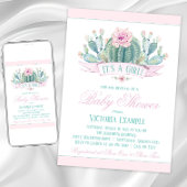 Cactus Baby Girl Douche Invitations