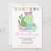 Cactus Baby Girl | Invitation baby shower (Devant)