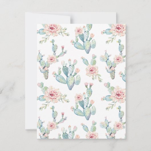 Cactus Baby shower Dank u kaarten (Achterkant)