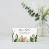 Cactus Baby shower Diaper Raffle Visitekaartje (Staand voorkant)