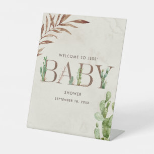 Cactus Baby shower en cuir - Panneau de signalisat