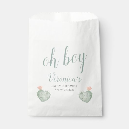 Cactus Baby shower Favor Bag Bedankzakje (Voorkant)