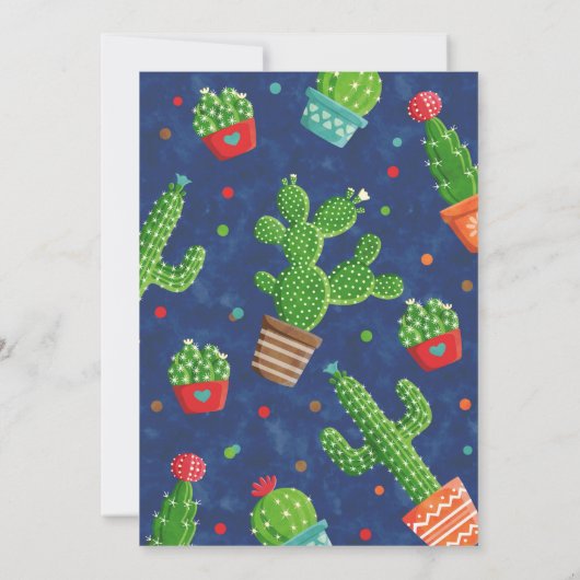 Cactus Baby shower Invitation | Cactus Thema Kaart (Achterkant)