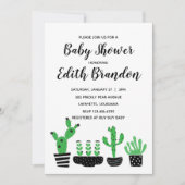 Cactus Baby shower Invitation Kaart (Voorkant)