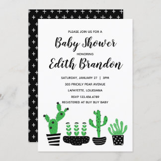 Cactus Baby shower Invitation Kaart