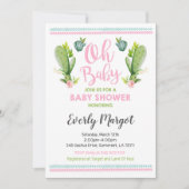 Cactus Baby shower Invitation Succulent Shower Kaart (Voorkant)