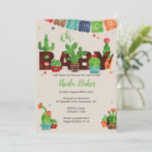 Cactus Baby shower uitnodiging | Cactus Theme (Staand voorkant)