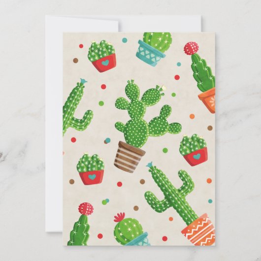 Cactus Baby shower uitnodiging | Cactus Theme (Achterkant)