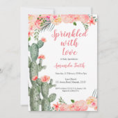 Cactus Baby Sprinkle Invitation Card Floral (Devant)