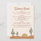 Cactus Bachelorette Party uitnodiging + route (Achterkant)