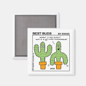 Cactus Best Buds Cartoon Magneet (Voorkant / Achterkant)