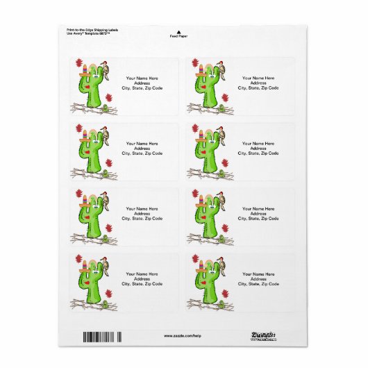 Cactus Bird Snake Labels (Full Sheet)