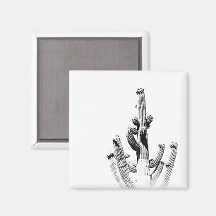 Cactus Black White Photo Art Unieke ventilator Magneet