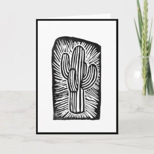 Cactus Block Print Card Kaart