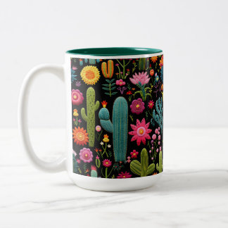 Cactus Bloem Tweekleurige Koffiemok