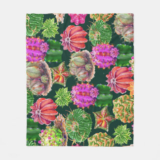 Cactus Bloemen Waterverf Naadloos Patroon Fleece Deken