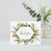 Cactus Bloemen Woestijn Bruiloft Dankjewel Briefka Briefkaart (Staand voorkant)