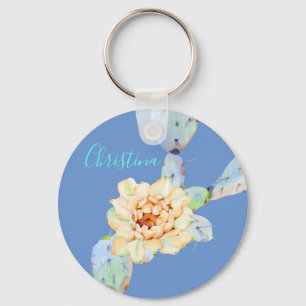 Cactus bloom desert flower waterverf sleutelhanger