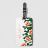 Cactus Blooming met bloemen Bagagelabel (Voorkant (verticaal))