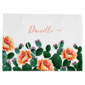 Cactus Blooming met bloemen Groot Cadeauzakje (Achterkant)