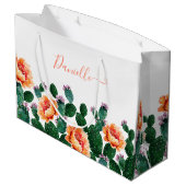 Cactus Blooming met bloemen Groot Cadeauzakje (Achterkant Gekanteld)
