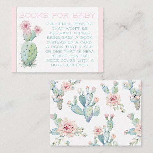 Cactus Boek Aanvraag Kaarten Visitekaartje (Voorkant / Achterkant)