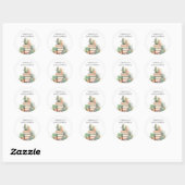 Cactus boek thema Baby shower gunst Ronde Sticker (Vel)