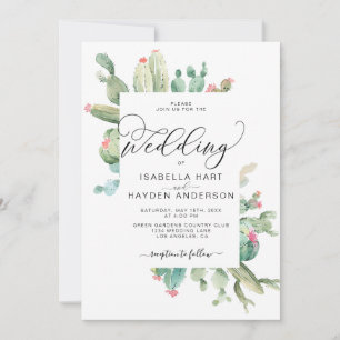 Cactus Boho Cacti Desert Succulents Wedding Kaart