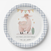 Cactus Boho Llama Alle leeftijden Papieren Bordje (Voorkant)