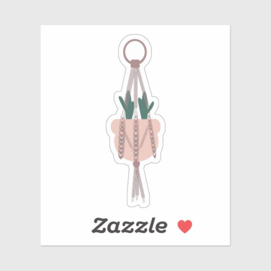 Cactus Botanical Hanging House Planten Greenery Sticker (Vel)