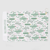 Cactus botanisch patroon gepersonaliseerd golfhanddoek (Horizontaal)