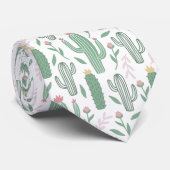 Cactus botanisch patroon stropdas (Opgerold)