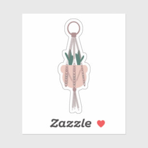 Cactus Botanische Hangende Huisplanten Groene Plan Sticker