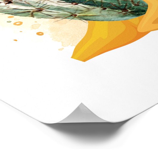 Cactus Bruiloft Zitgrafiek Poster (Hoek)