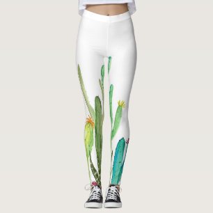 Cactus Cacti Green Waterverf Natuur Botanisch Leggings